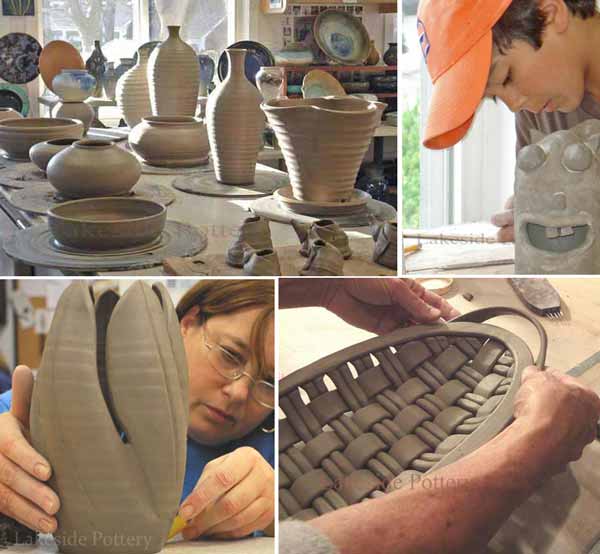 Finished art work in our pottery and ceramic studio - pottery courses connecticut