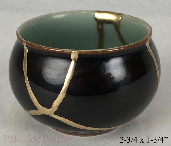 Celadon / black Japanes cup