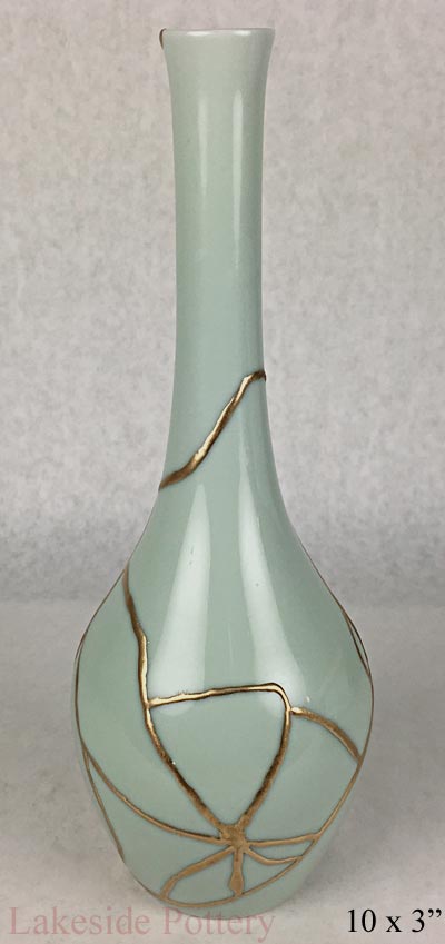 Celadon kintsugi vase