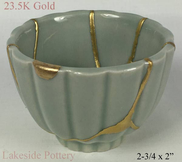 Celadon Kintsugi bowl gold