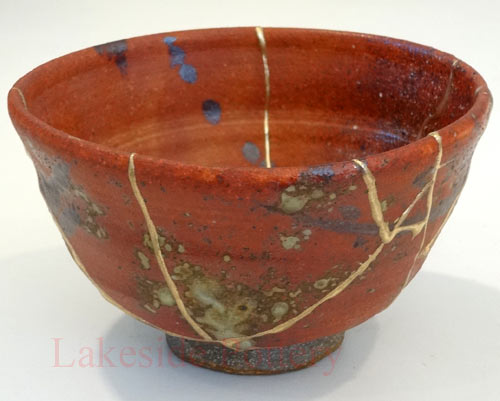 Kintsugi Bowl Antique Broken Japanese Pottery Repaired With Gold