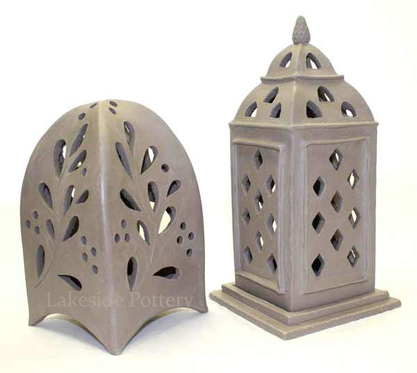 custom made lantern - curved clay