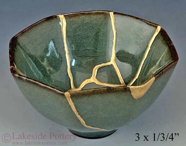 Japanese Kintsugi green bowl