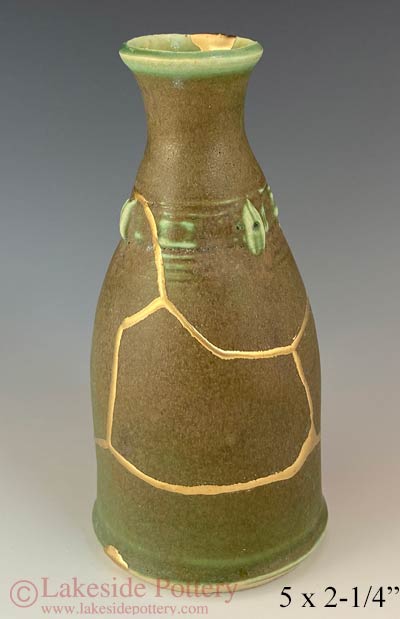 Stoneware Kintsugi bud vase