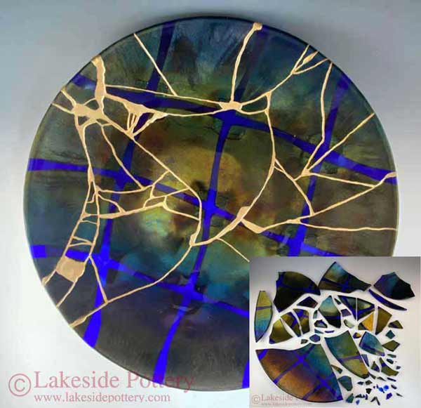 Lynn Latimer Kintsugi Iridescent Glass Bowl