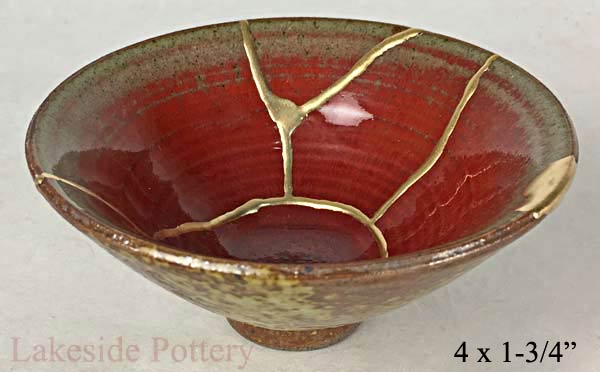Red Kintsugi bowl
