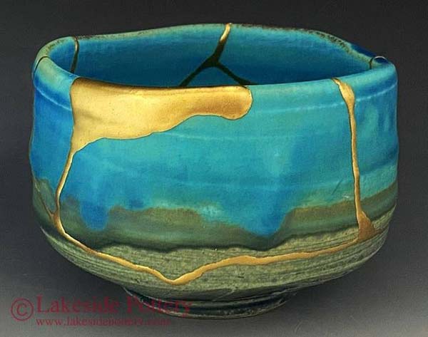 Kintsugi repair, mending with gold -- better than new