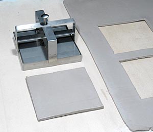 using clay tile cutter 
