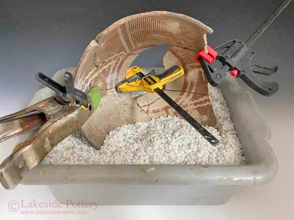 Ancient Inca bowl - repair process