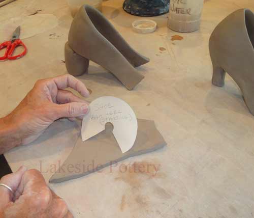 use paper template to mark clay