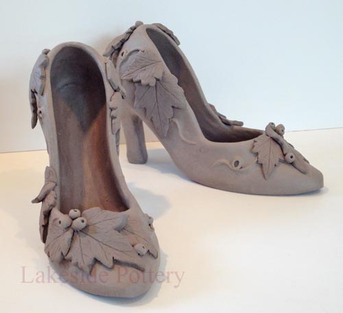 pair of ceramic shoes