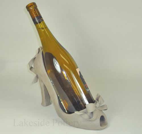 High heeled shoe wine holder