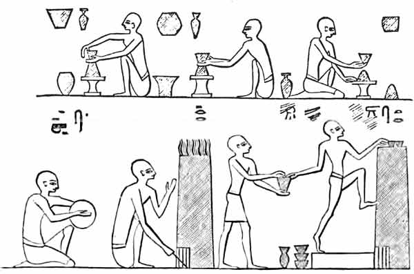 Egyptian pottery making illustration