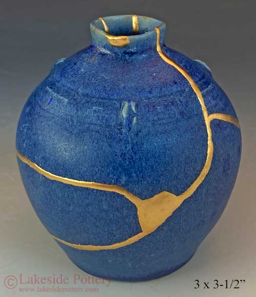 Cobalt Blue Kintsugi Vase