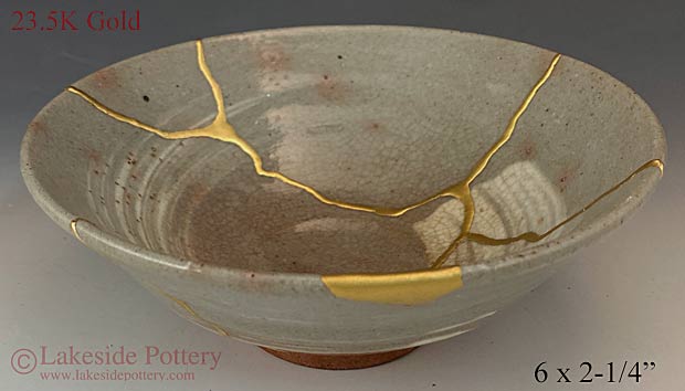 Crackled glaze Japanese Kintsugi Bowl