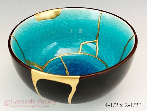 Turquoise Kintsugi Bowl