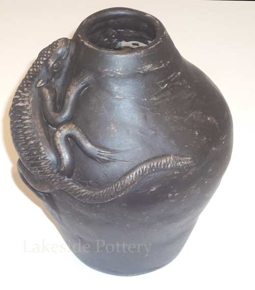 Repaired antique lizard vase