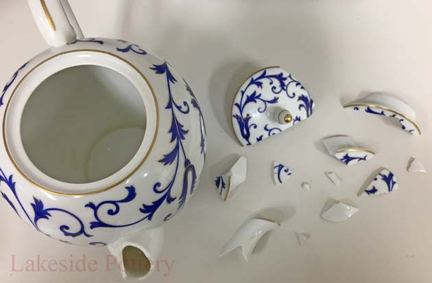 Broken Antique English teapot