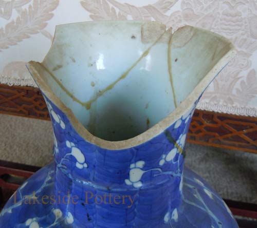 Broken antique vase