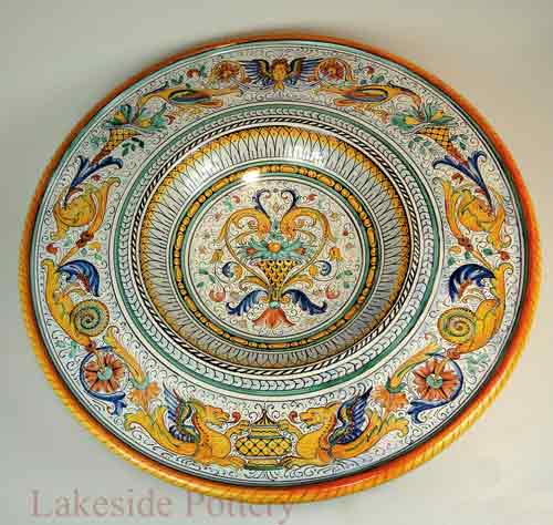 Deruta Italain large ceramic platter restored
