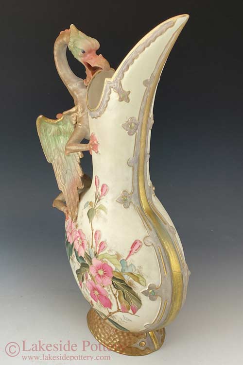 Ceramic dragon pitcher -restored 