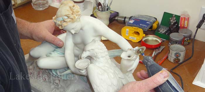 Fixing broken pottery and china - questions and answers, Minton Parian Figure woman on horse