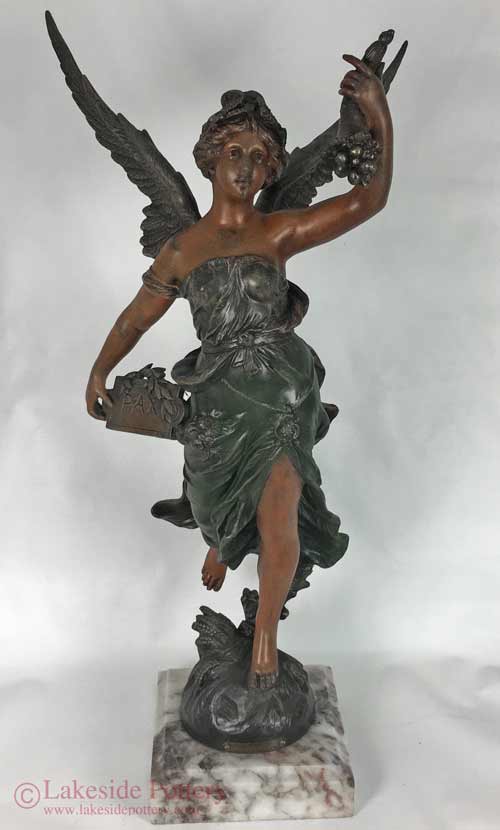 Spelter angel statue restored