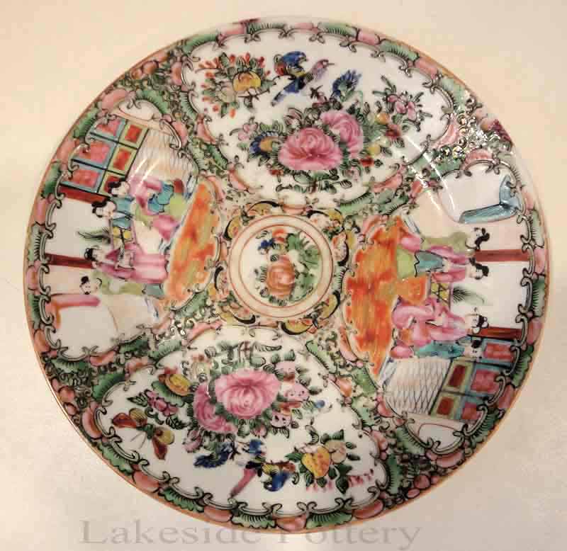 Cementing, filling, coloring and glazing broken antique plate