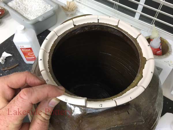 Replacing Rim on a Stoneware jug