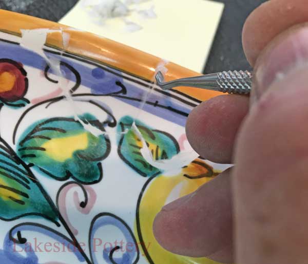 Fill the defects with PC-11 lightly 