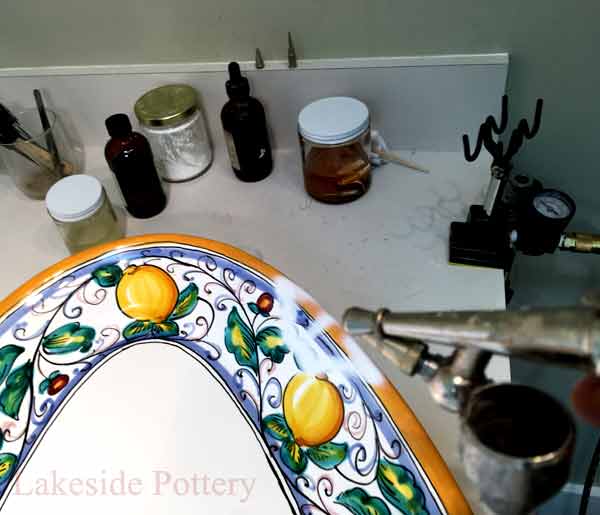 apply thin layer of cold glaze